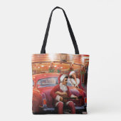 Elvis en Marilyn Kerstmis Tote Bag (Achterkant)