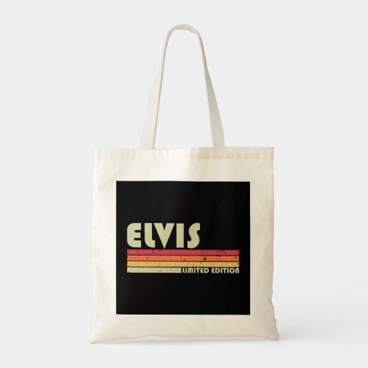 ELVIS Gift Name Personalized Funny Retro B Tote Bag (Achterkant)