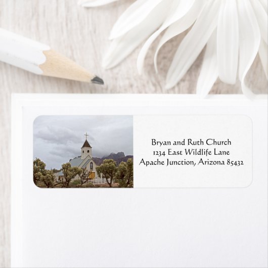 Elvis-kerk in de bergen van de superstitie etiket (Insitu)