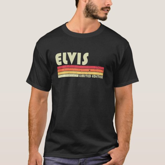 Elvis Name Personalized Funny Retro  Birthd T-shirt (Voorkant)