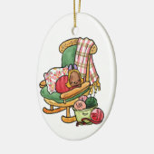 Elvis op de schommelstoel keramisch ornament (Links)