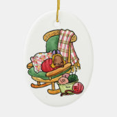 Elvis op de schommelstoel keramisch ornament (Voorkant)