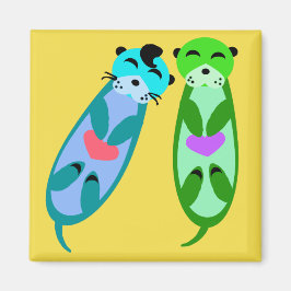 Elvis Otter en vriend met harten Magneet