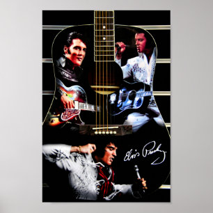 Elvis Presley op tournee tijdens de tentoonstellin Poster