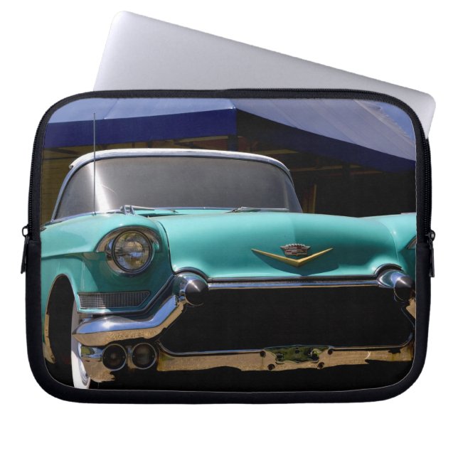 Elvis Presley's Green Cadillac Converteerbaar in Laptop Sleeve (Voorkant)