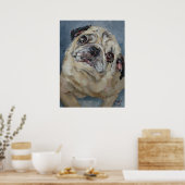 Elvis Puggy Portrait Poster van Nancy Medina (Keuken)