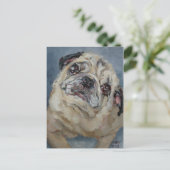 Elvis Puggy Portrait van Nancy Medina Briefkaart (Staand voorkant)