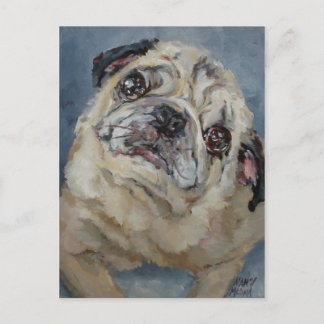 Elvis Puggy Portrait van Nancy Medina Briefkaart
