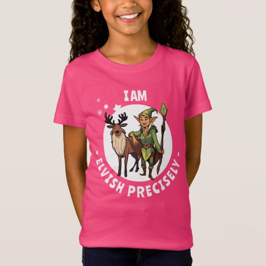 Elvish Precies Kinder kerstelf T-shirt (Voorkant)