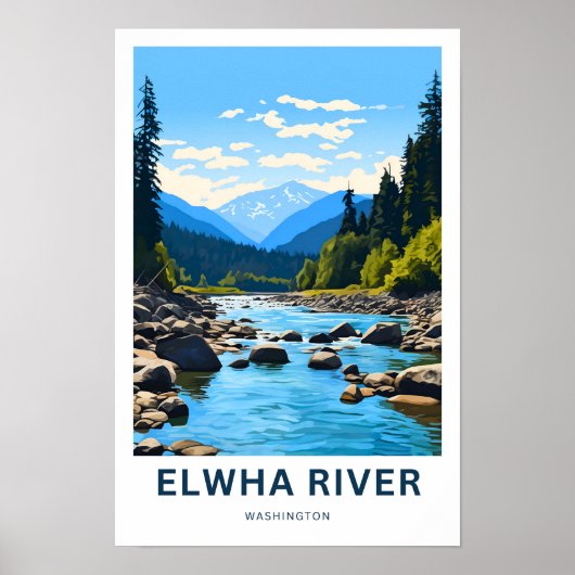 Elwha River Washington Reisprint Poster (Voorkant)