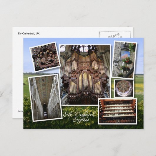 Ely Cathedral, Brits briefkaart (Voorkant / Achterkant)