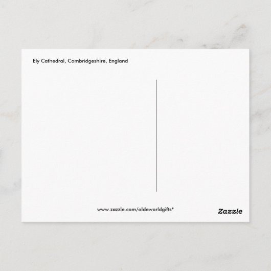 Ely Cathedral, Cambridgeshire, Engeland Briefkaart (Achterkant)