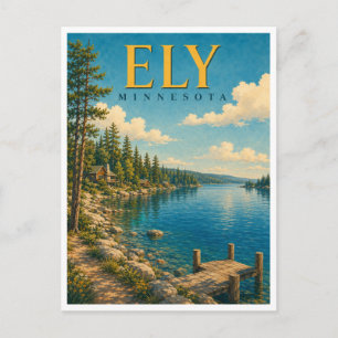 Ely Minnesota Shagawa Lake GeoSaga Briefkaart