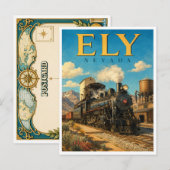 Ely Nevada Stoomspoorlijn GeoSaga Briefkaart (Voorkant / Achterkant)