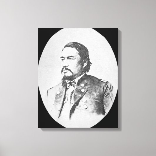 Ely Samuel Parker (1828-95) Seneca Chief and Feder Canvas Afdruk (Voorkant)