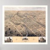 Elyria, OH Panoramic Map - 1868 Poster (Voorkant)