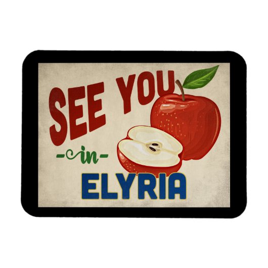 Elyria Ohio Apple - Vintage Travel Magneet (Horizontaal)
