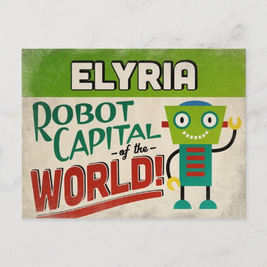 Elyria Ohio Robot - Funny Briefkaart (Voorkant)