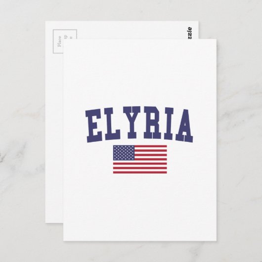 Elyria US Flag Briefkaart (Voorkant / Achterkant)