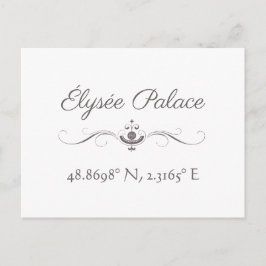 Élysée Palace Latitude Longitude Briefkaart