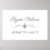 Élysée Palace Latitude Longitude Poster (Voorkant)
