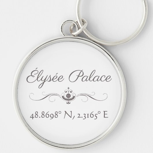 Élysée Palace Latitude Longitude Sleutelhanger (Voorkant)
