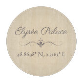 Élysée Palace Latitude Longitude Snijplank (Voorkant)