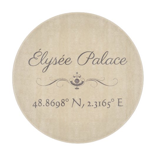 Élysée Palace Latitude Longitude Snijplank (Voorkant)