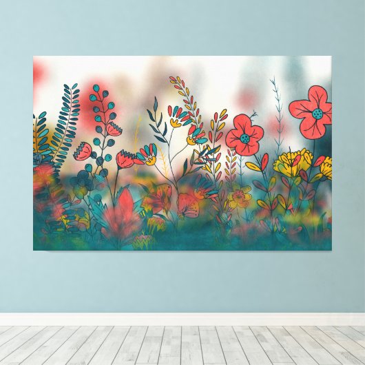 Elysian Blooms Canvas Afdruk (Insitu (Houten vloer))
