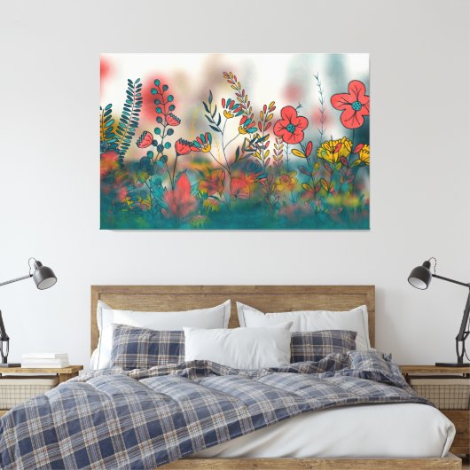 Elysian Blooms Canvas Afdruk (Insitu (Slaapkamer))