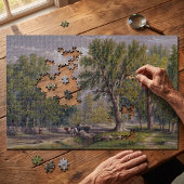 Elysian Fields Hoboken NJ 1874 Antiek Landschap Legpuzzel