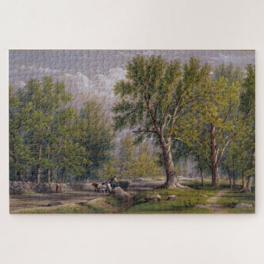 Elysian Fields in bloei: het landschap van Hoboken Legpuzzel (Horizontaal)