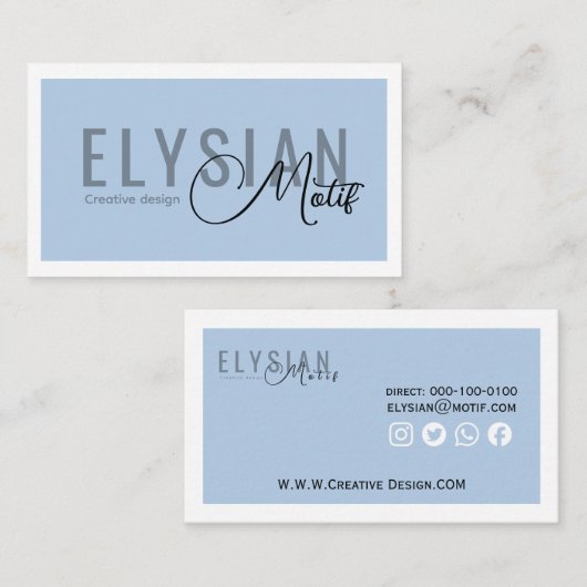 Elysian Motif Creative Visitekaartje (Voorkant / Achterkant)