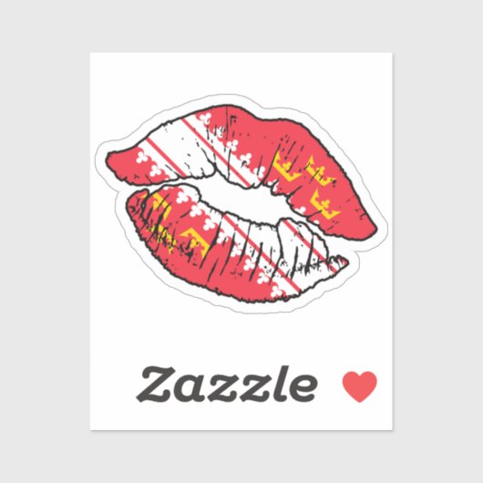 Elzas Elzas lippenstift liefde vlag Sticker (Vel)