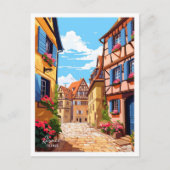 Elzas Frankrijk Kunst Vintage Reizen Illustratie Briefkaart (Voorkant)