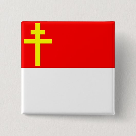 Elzas Lorraine, Franse vlag Vierkante Button 5,1 Cm (Voorkant)