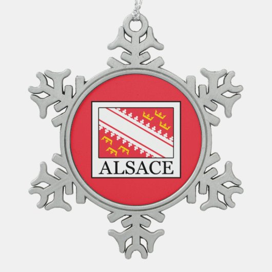 Elzas Tin Sneeuwvlok Ornament (Voorkant)