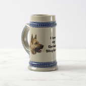 Elzassisch Duits herderderportret Bierpul (Voorkant links)