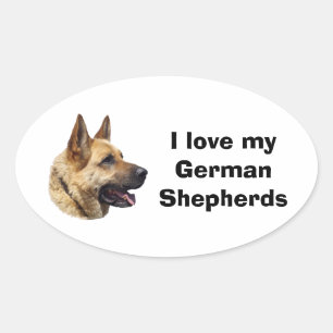 Elzassisch Duits herderderportret Ovale Sticker