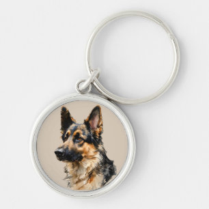 Elzassische Duitse Herdershond Kunst Design  Sleutelhanger