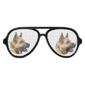 Elzatians Duits herderportret Aviator Zonnebril (Voorkant)