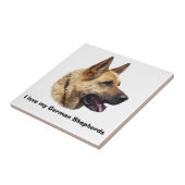 Elzatians Duits herderportret Tegeltje (Zijkant)