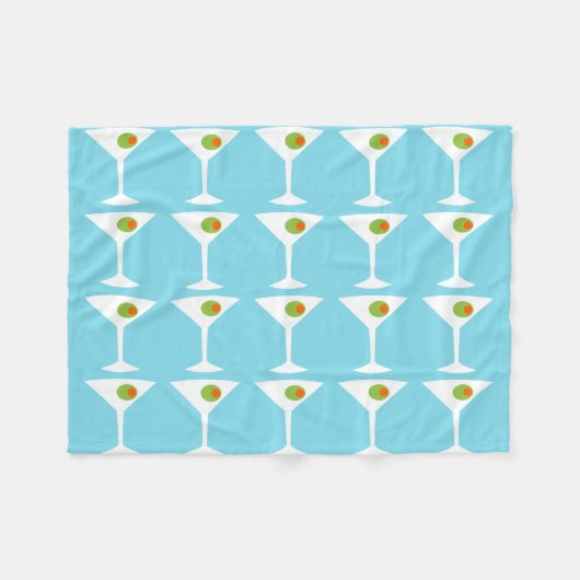 "Em Coming Martini Fleece Blanket (turquoise)" Deken (Voorkant (Horizontaal))
