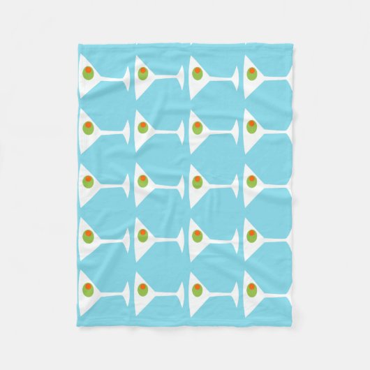 "Em Coming Martini Fleece Blanket (turquoise)" Deken (Voorkant)