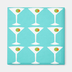 'Em Coming Martini Magnet (turquoise)