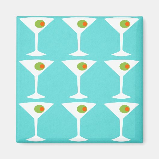 'Em Coming Martini Magnet (turquoise) (Voorkant)