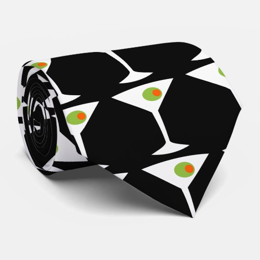 'Em Coming Martini Stropdas (zwart) (Opgerold)