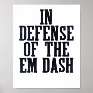 Em Dash Leestekens Fan Redacteur Lezer Schrijver E Poster