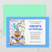 Em Eat Cake - 1e verjaardag voor Baby Boy Kaart (Voorkant / Achterkant)