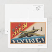 'Em Flying/B-25 Medium Bomber (vliegtuig) Briefkaart (Voorkant / Achterkant)